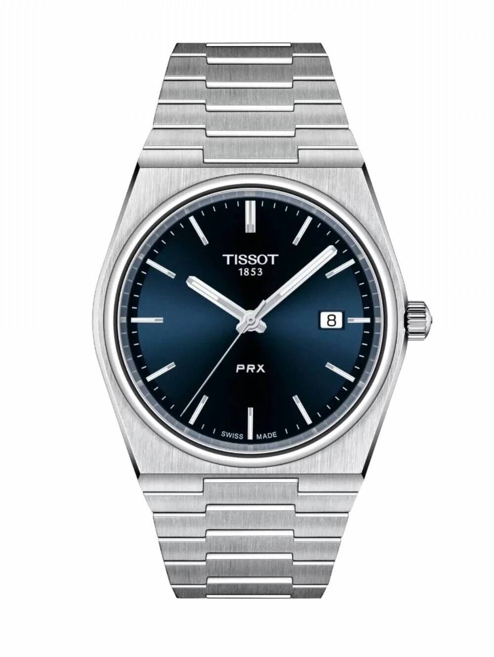 NEW TISSOT men's stainless steel prx 40mm watch in blue